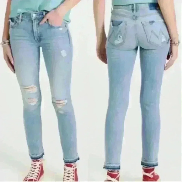 MOTHER Superior The Rascal Ankle Undone Hem Vacation Temptation Jeans Size 26 - Picture 1 of 10